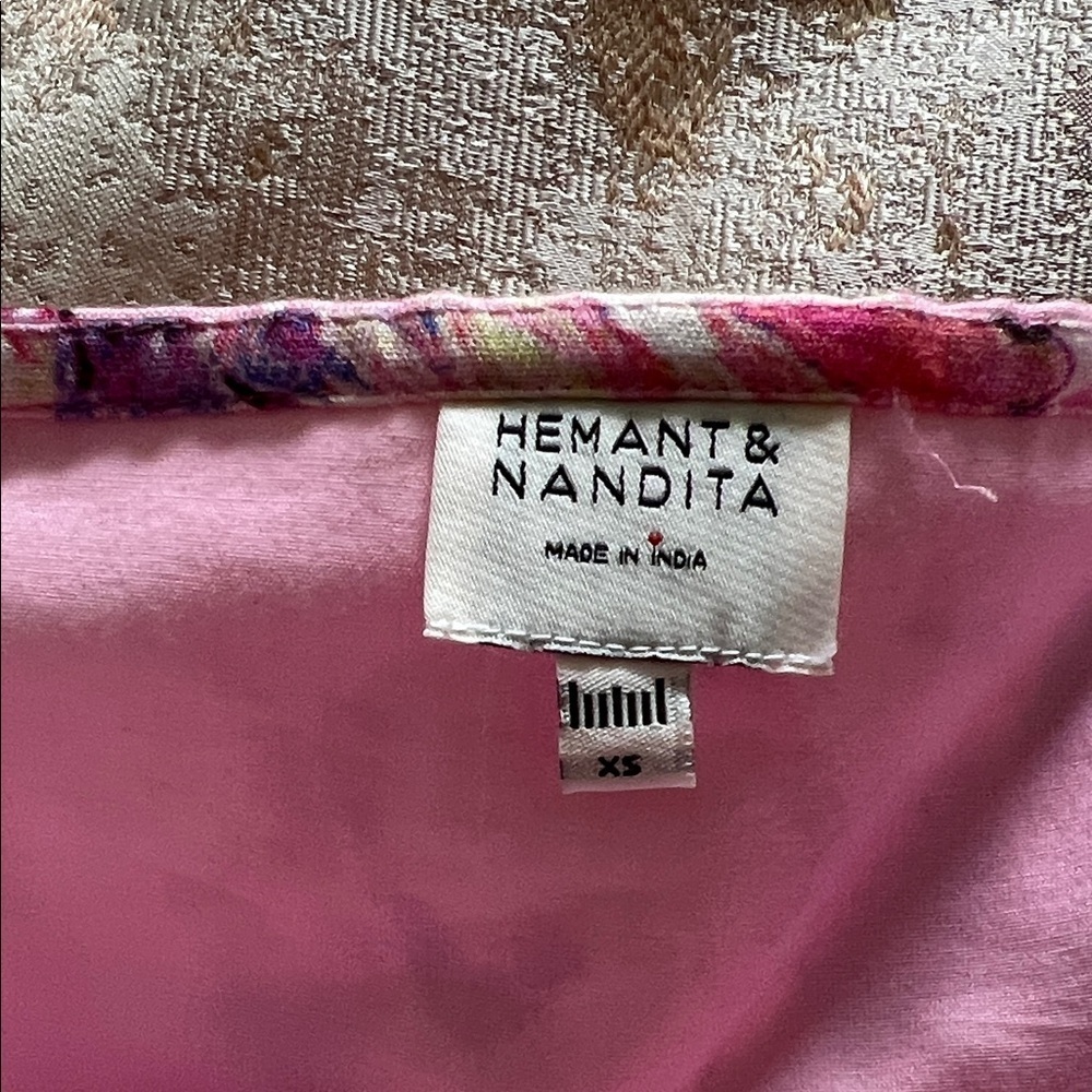 HEMANT & NANDITA Floral Ruched Halter Dress with Belt size XS - Picture 8 of 16